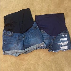 Maternity denim shorts